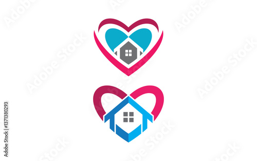 Community and adoption care network and social icon illustration v.17