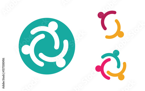 Community and adoption care network and social icon illustration v.20