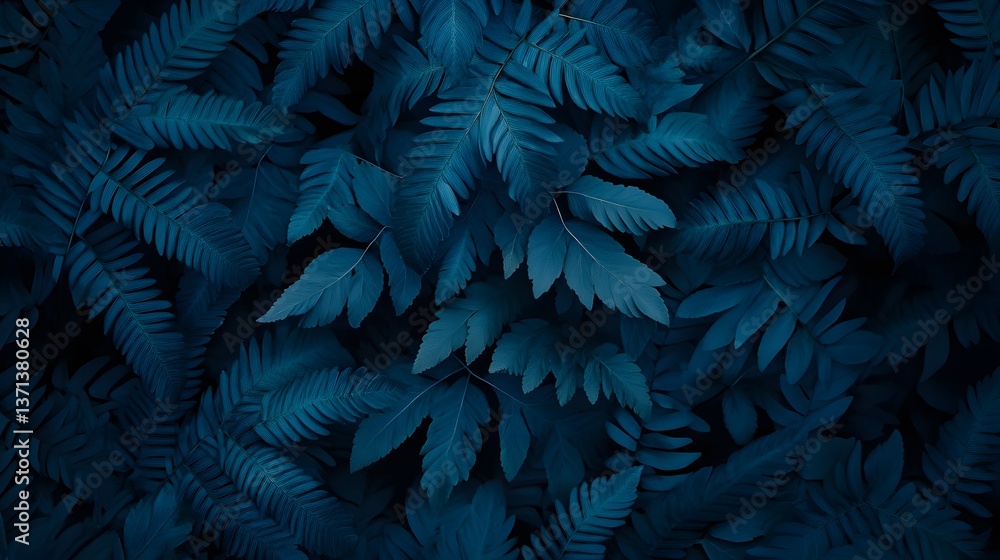 Fototapeta premium Professional Abstract Image of Natural Blue Foliage from Tropical Fern