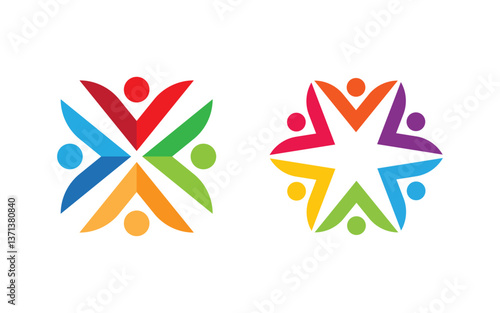 Community and adoption care network and social icon illustration v.33