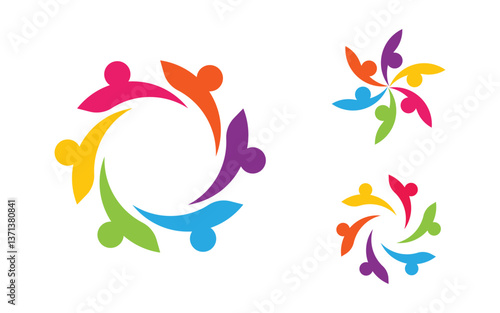 Community and adoption care network and social icon illustration v.34