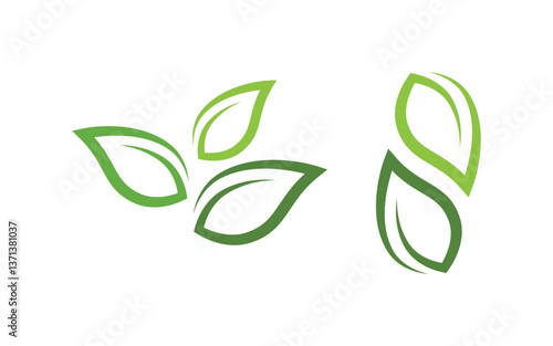 Nature leaf ecology vegan concept Logo illustration v.5