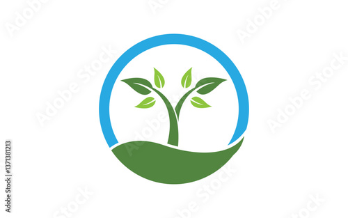 Nature leaf ecology vegan concept Logo illustration v.11
