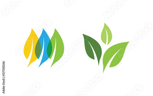 Nature leaf ecology vegan concept Logo illustration v.12