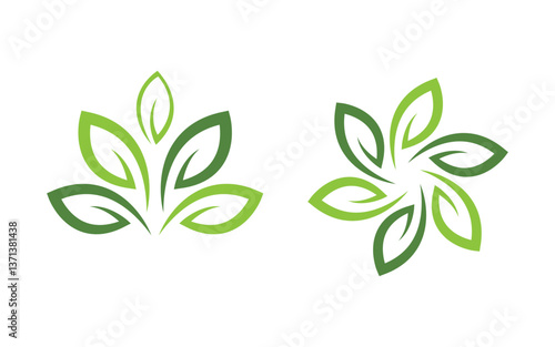 Nature leaf ecology vegan concept Logo illustration v.19