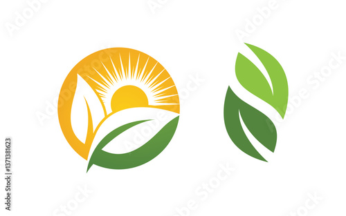 Nature leaf ecology vegan concept Logo illustration v.27