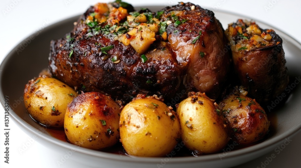 Roasted beef tenderloin with potatoes Roasted beef tenderloin with potatoes