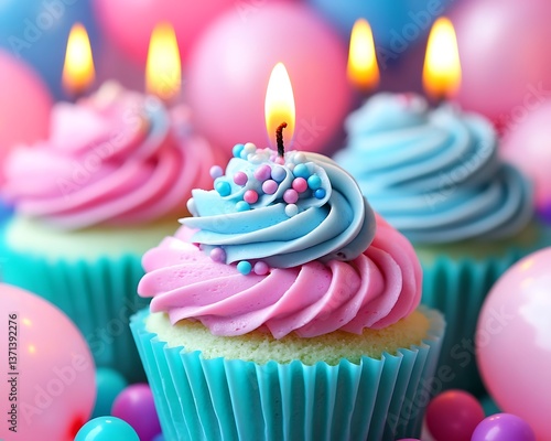 Birthday Cupcakes Festive Celebration