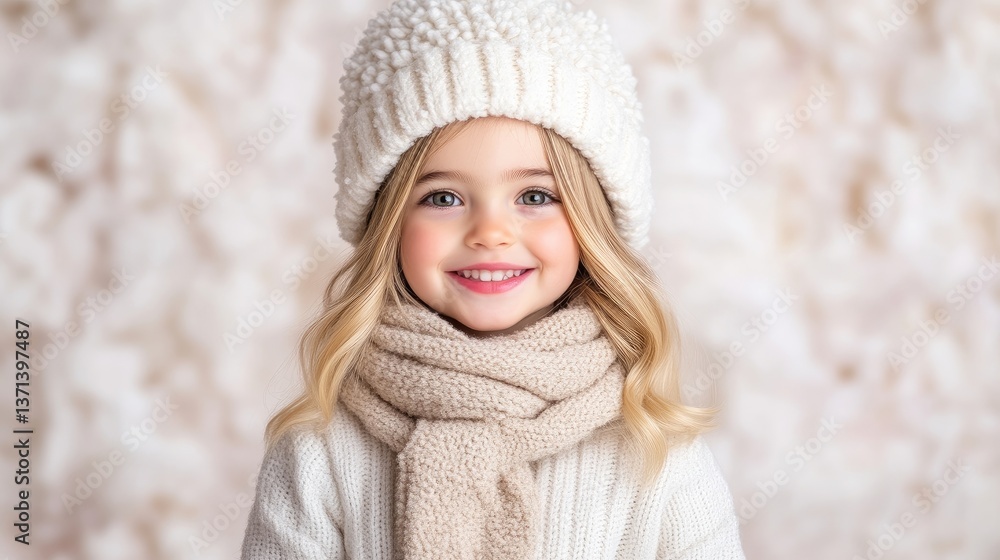 Girl hat scarf sweater portrait photography soft focus neutral background warm tones winter fashion Girl hat scarf sweater portrait photography soft focus neutral background warm tones winter fashion