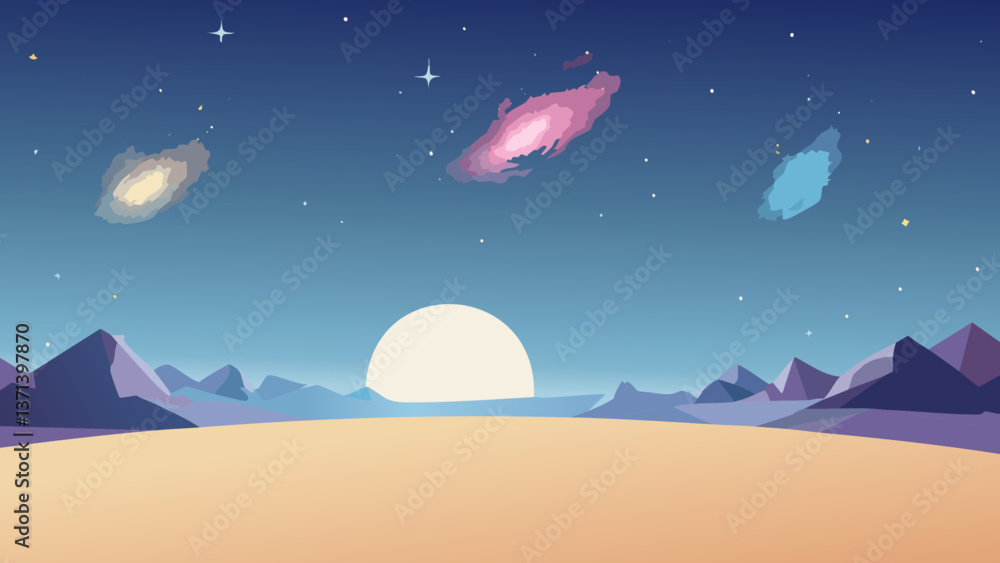 Fototapeta premium Cosmic Wonders: A Starry Sky and the Beauty of Space