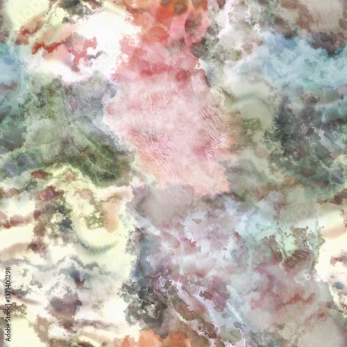 Multicolour space dyed marble seamless art texture background. Vivid mottled marl effect ombre home decor design. For tie dye and surface fashion all over backdrops.
