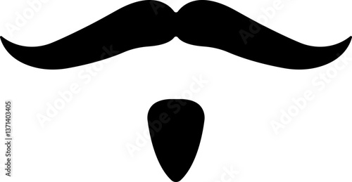 Beards Black silhouette icon in flat. Symbol of man beard isolated on transparent background