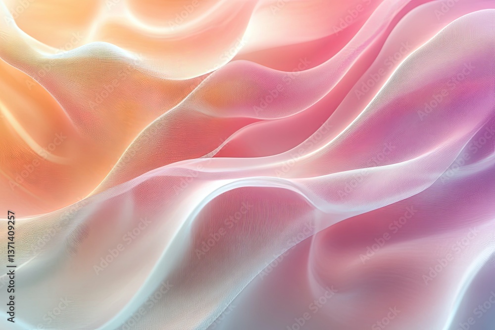 Flowing fabric with gradients of vibrant pastel colors present Flowing fabric with gradients of vibrant pastel colors present