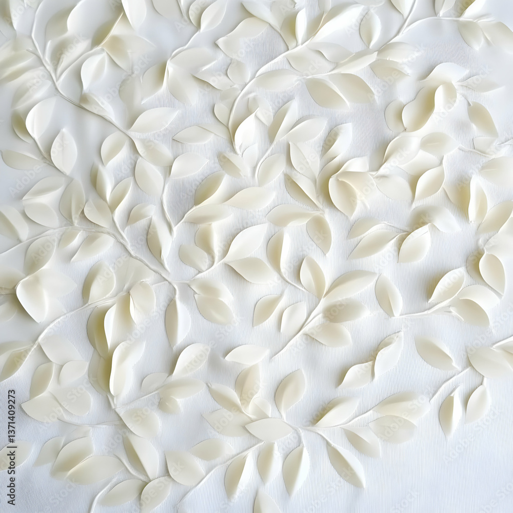 White Paper Cut Leaves Background An Abstract Floral Illustration Photo White Paper Cut Leaves Background An Abstract Floral Illustration Photo