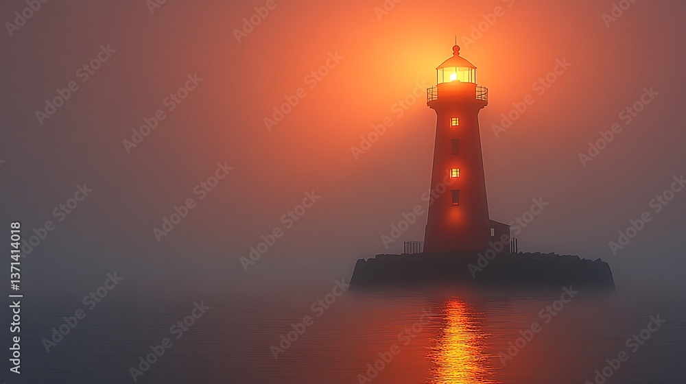 Misty Lighthouse at Dawn Misty Lighthouse at Dawn