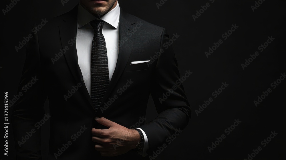 man in suit on a black background. man in suit on a black background.