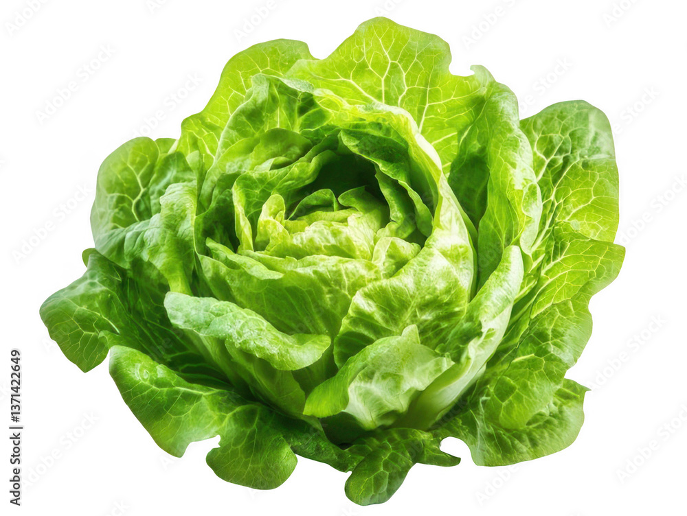 Crisp Iceberg Lettuce with Tightly Packed Leaves Transparent Background Crisp Iceberg Lettuce with Tightly Packed Leaves Transparent Background