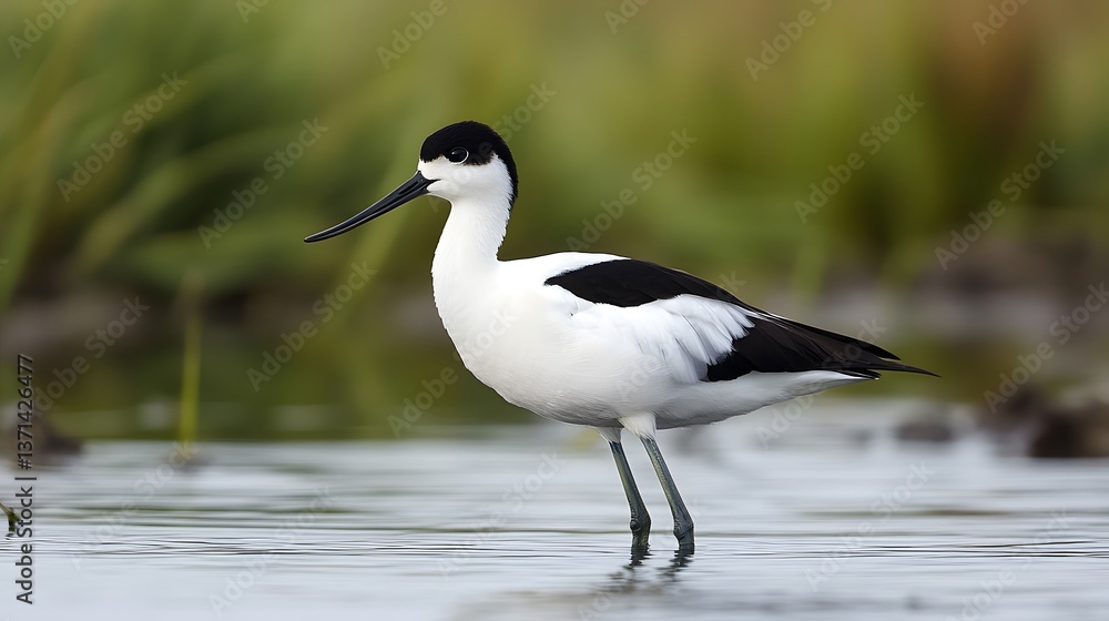 Professional Image of Pied Avocet Recurvirostra Avosetta in Natural Habitat Professional Image of Pied Avocet Recurvirostra Avosetta in Natural Habitat