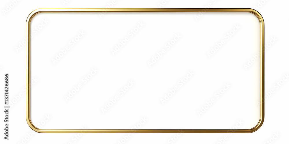 Elegant Golden Frame Illustration on White Background Elegant Golden Frame Illustration on White Background