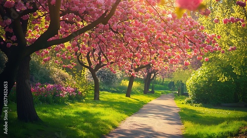 Cherry Blossoms in Full Bloom on a Branch / 満開の桜の枝
