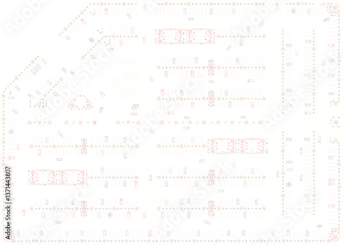 vector sketch illustration of design plan site plan landscape of public car parking area
