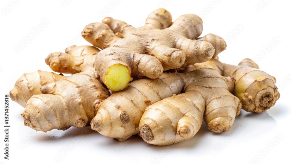 Fresh Ginger Root, Rhizome, Isolated, White Background, High-Resolution PNG Image Fresh Ginger Root, Rhizome, Isolated, White Background, High-Resolution PNG Image
