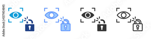 Retina Scan icon set multiple style collection