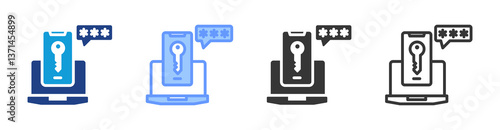 Two Step Verification icon set multiple style collection