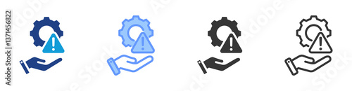 Risk Management icon set multiple style collection