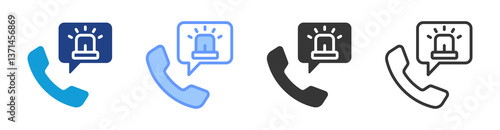 Emergency Call icon set multiple style collection