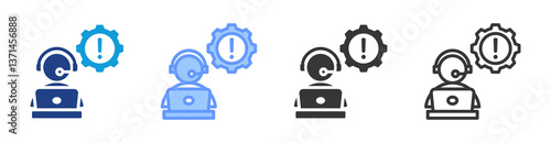 Incident Command Centre icon set multiple style collection