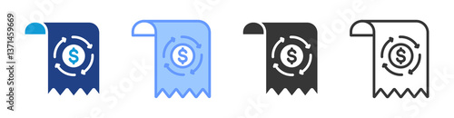 Automated Billing icon set multiple style collection