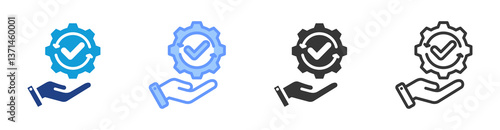 Service icon set multiple style collection