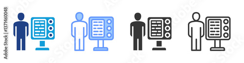 Kiosk icon set multiple style collection