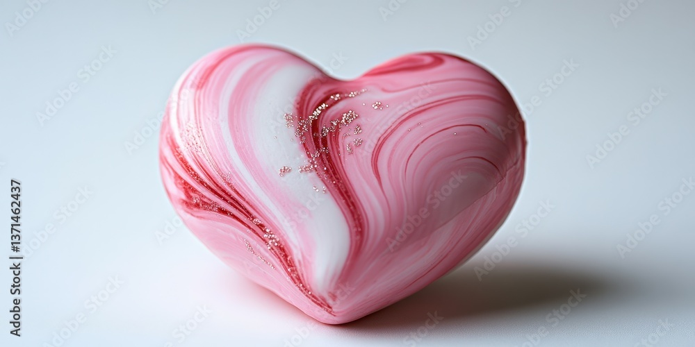 Heart-shaped pink marble sculpture with elegant design perfect for decoration or gift giving Heart-shaped pink marble sculpture with elegant design perfect for decoration or gift giving