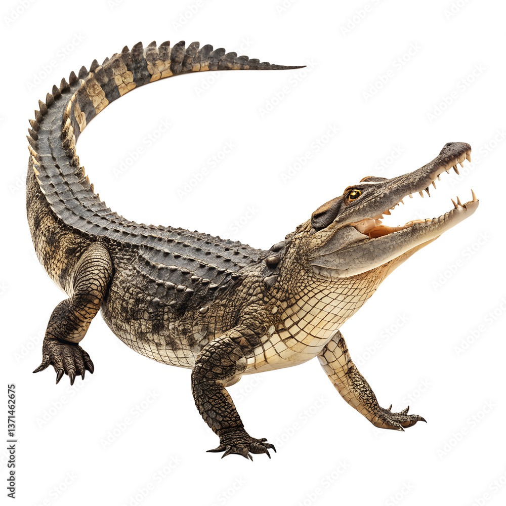 Naklejka premium Crocodile Isolated on Transparent background Generative Ai. 