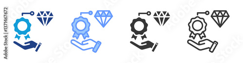 Value Proposition icon set multiple style collection