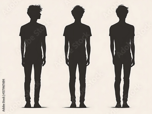 Silhouettes of Teenage Boys
