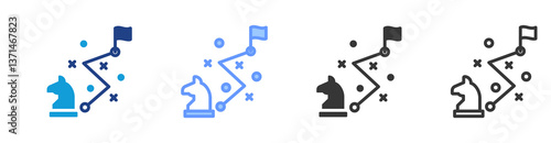 Tactical icon set multiple style collection