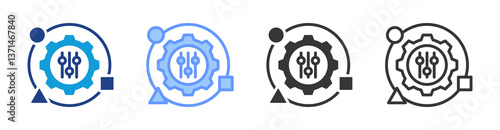 Adaptability icon set multiple style collection