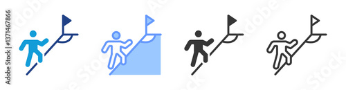 Mission icon set multiple style collection