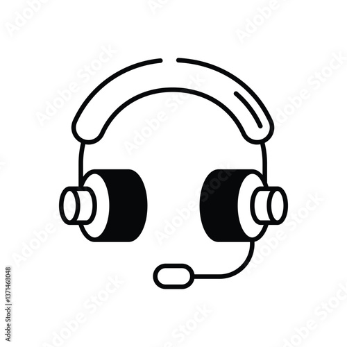 Headphone vector icon stock illustration