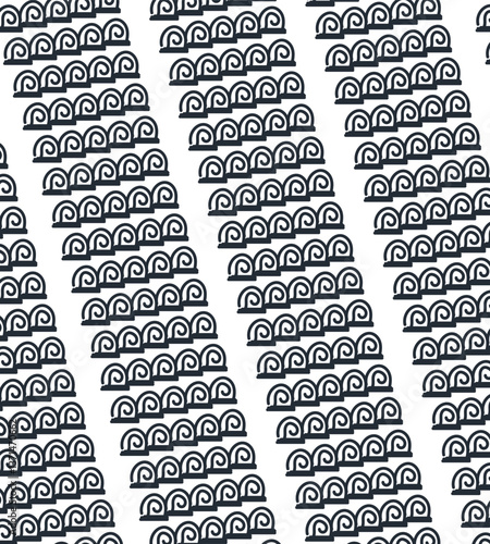 Art with repeating round elements or spirals poop, snail shells