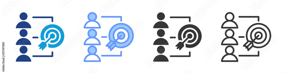 Team Goal icon set multiple style collection Team Goal icon set multiple style collection
