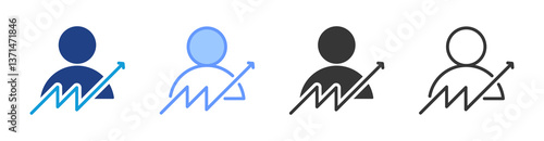 Personal Development icon set multiple style collection