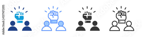 Team Spirit icon set multiple style collection