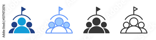 Team icon set multiple style collection