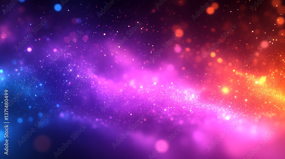 Fototapeta premium Beautiful colorful and abstract ethereal particles floating in space