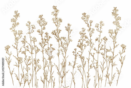 Wallpaper Mural Abstract Golden Grass Illustration On White Background Photo Torontodigital.ca