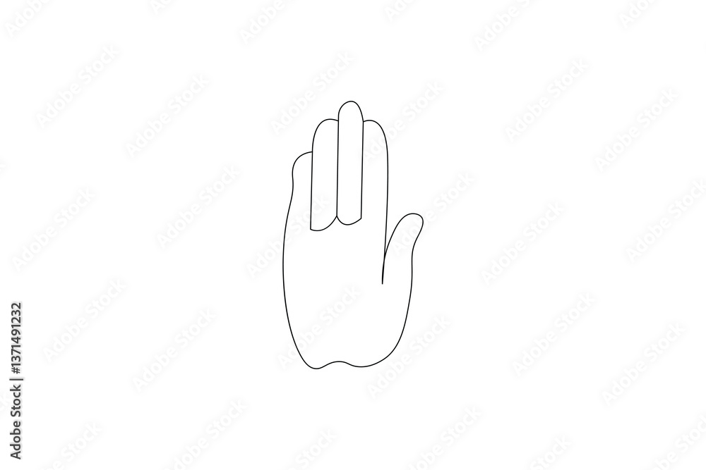 Minimalist line art of a hand gesture drawing of isolated outline vector modern line art design Minimalist line art of a hand gesture drawing of isolated outline vector modern line art design